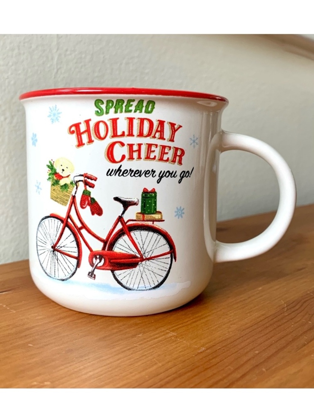 Spread Holiday Cheer Wherever You Go Christmas white and red Mug